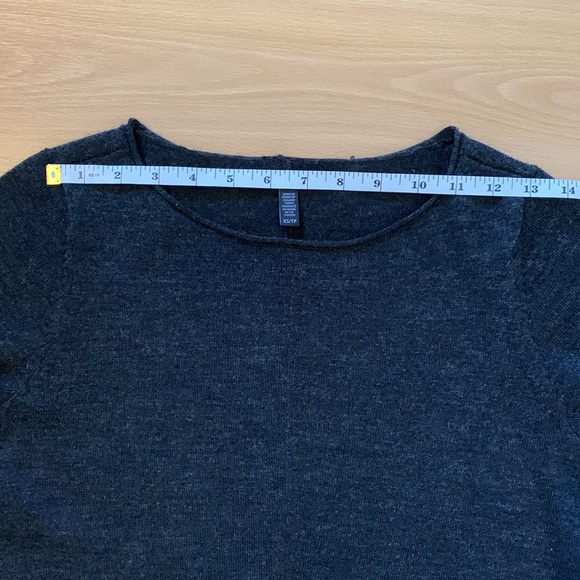 EILEEN FISHER Gray Merino Wool Round Roll Neck Tunic Size XS/TP - Picture 15 of 16